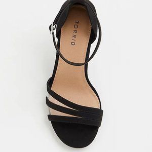 Torrid Black Faux Suede Strappy Heels - 10W